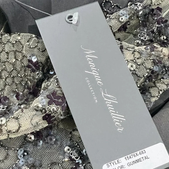 NWT Monique Lhuillier Gray Luxury Pageant Formal Gown $5995 - Picture 13 of 15